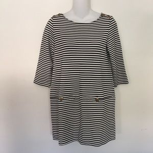 Zara Knit Black & White Striped Tunic Size M